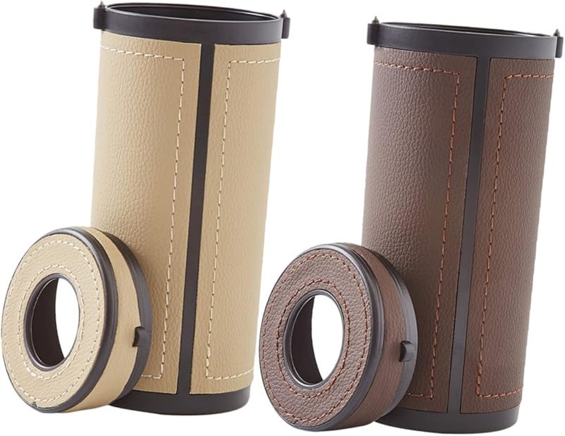 Leather Car Tissue Box Holder 2pcs Portable Napkin Dispenser for Home and Travel - Image 1